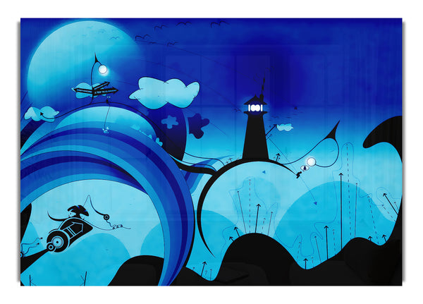 Magical Blue Lighthouse