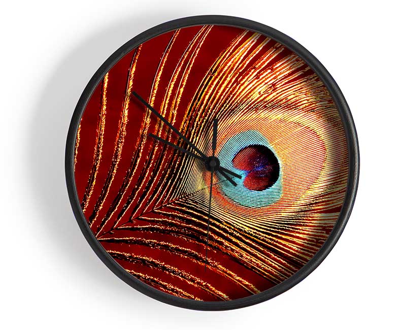 Peacock Feather 06 Clock - Wallart-Direct UK