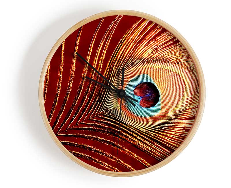 Peacock Feather 06 Clock - Wallart-Direct UK