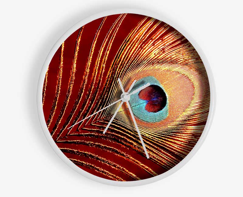 Peacock Feather 06 Clock - Wallart-Direct UK