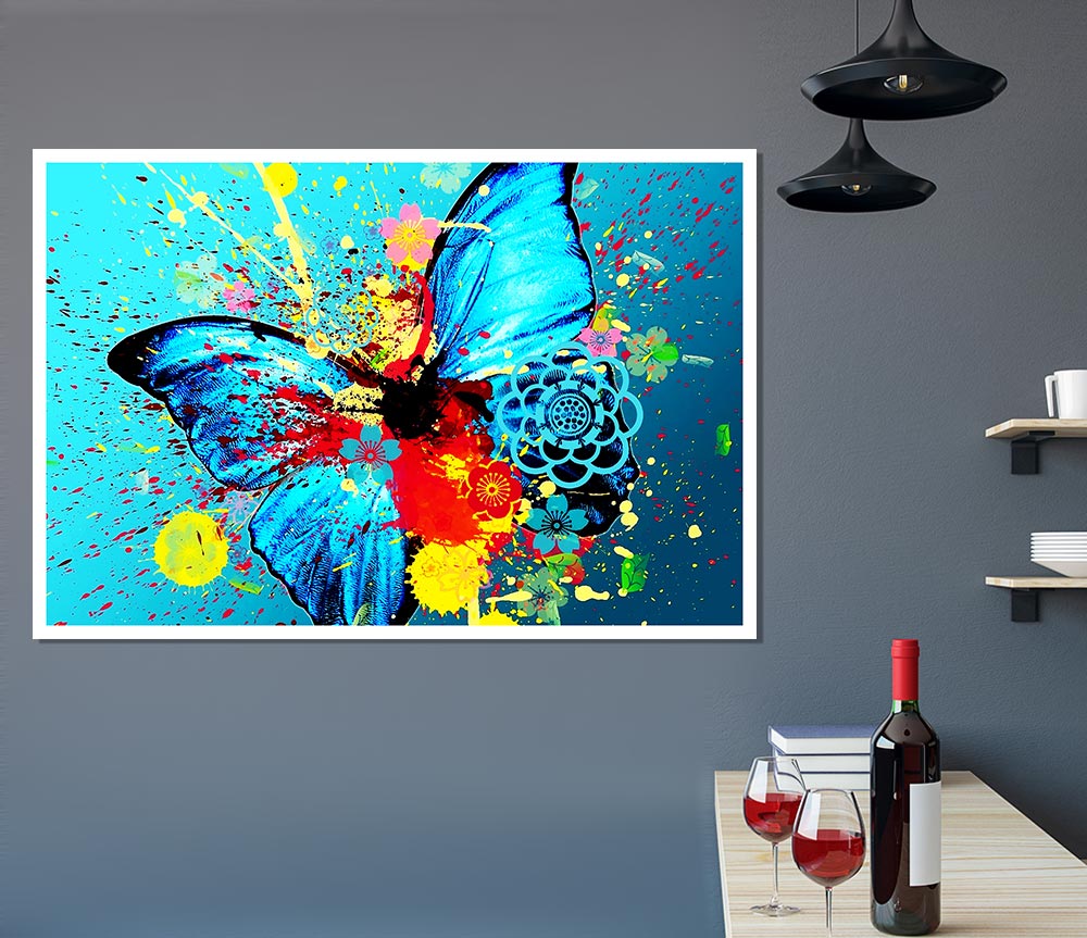 Butterfly Splash Print Poster Wall Art