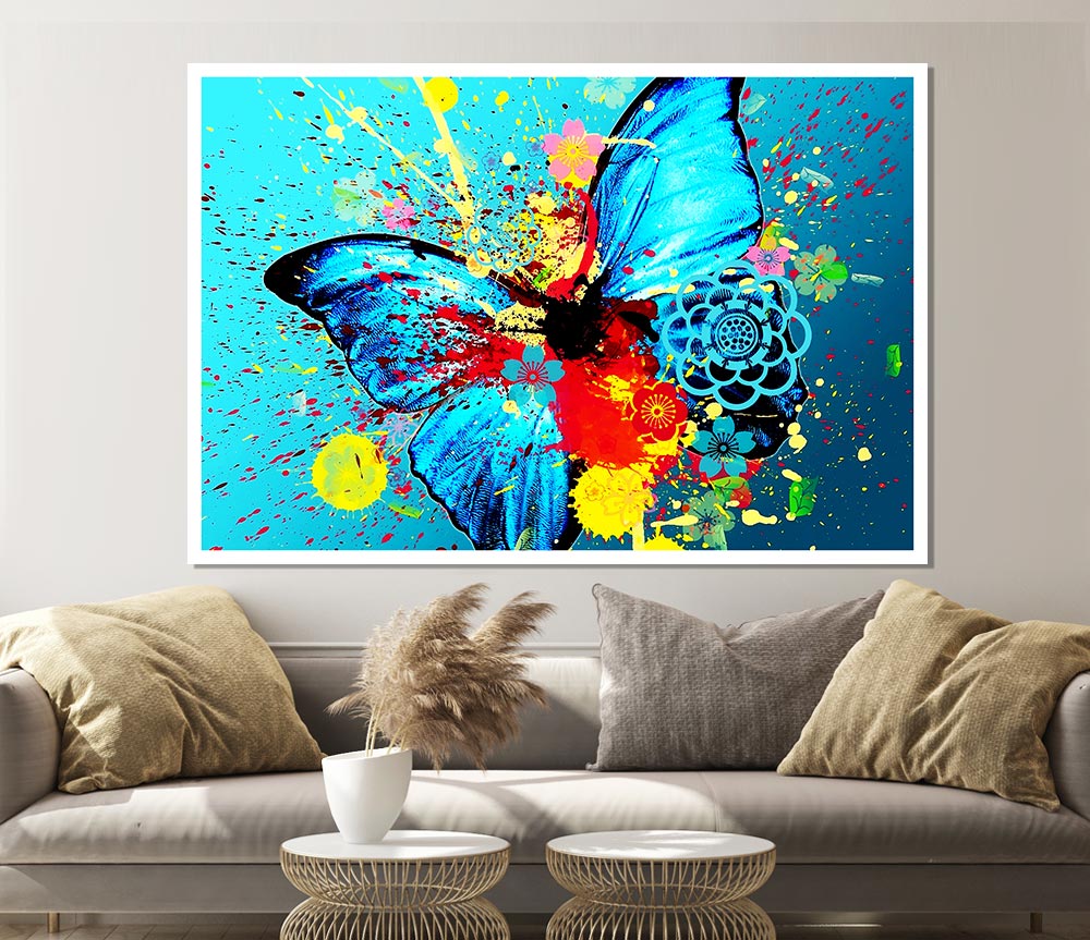 Butterfly Splash Print Poster Wall Art