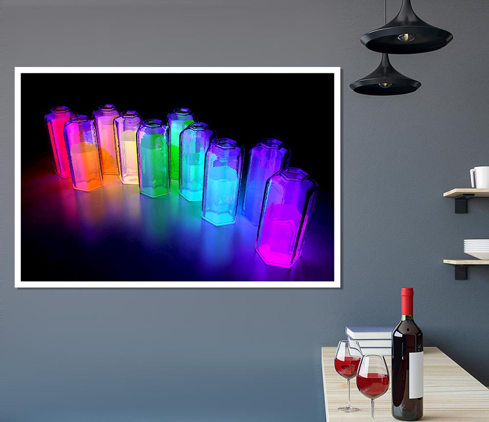 Vibrant Rainbow Tubes Print Poster Wall Art