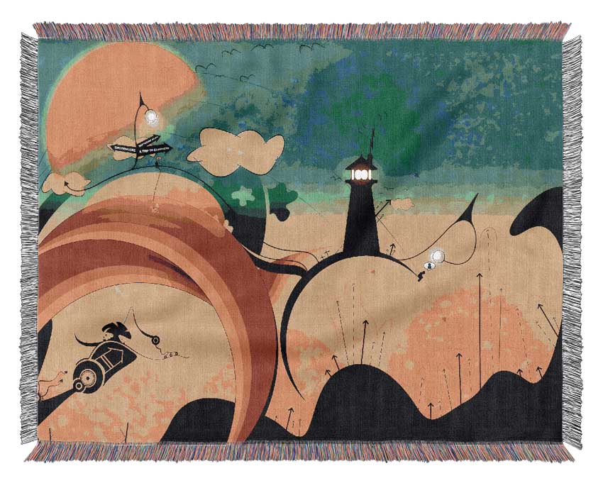 Magical Lighthouse Woven Blanket