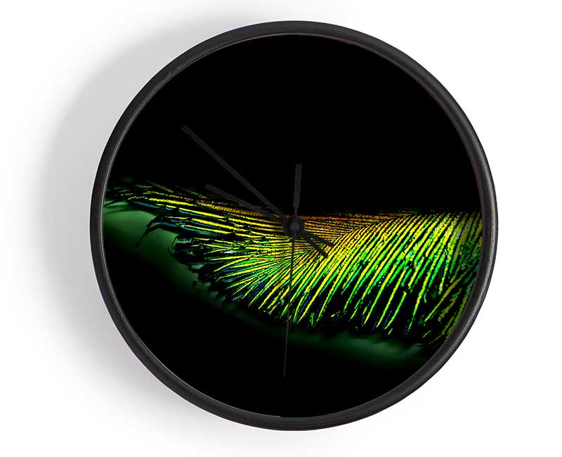 Vibrant Green Feather Clock - Wallart-Direct UK