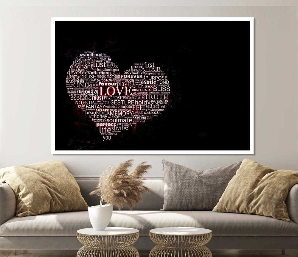 Words Of Love Print Poster Wall Art