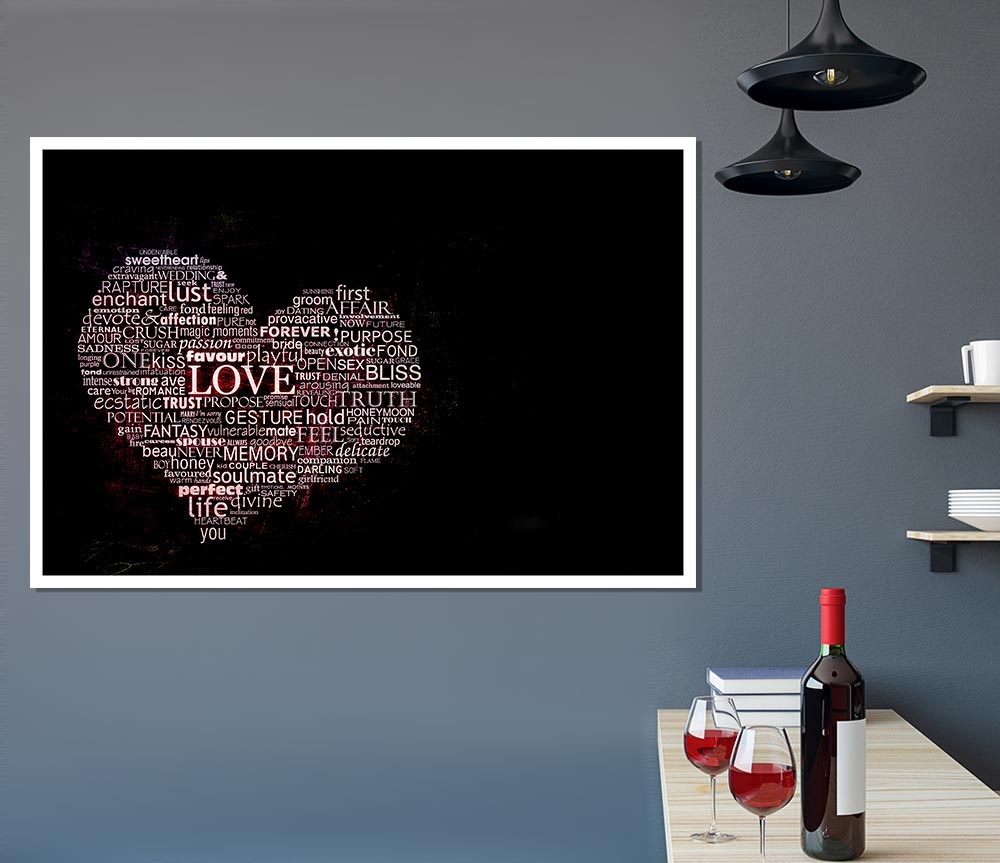 Words Of Love Print Poster Wall Art