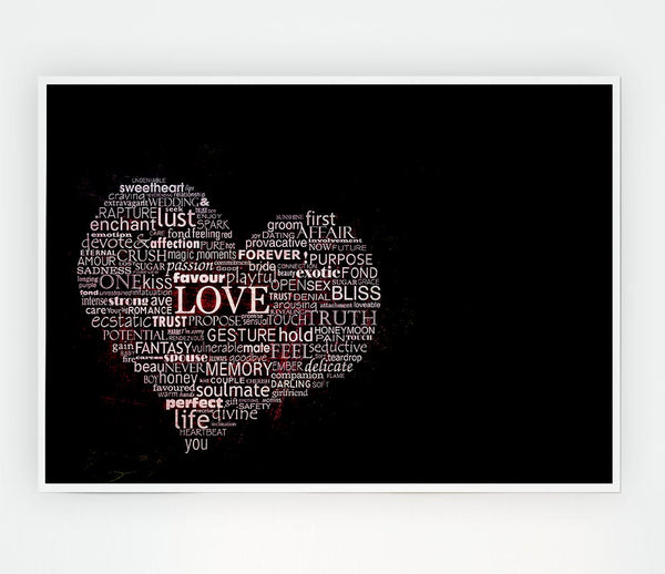 Words Of Love Print Poster Wall Art