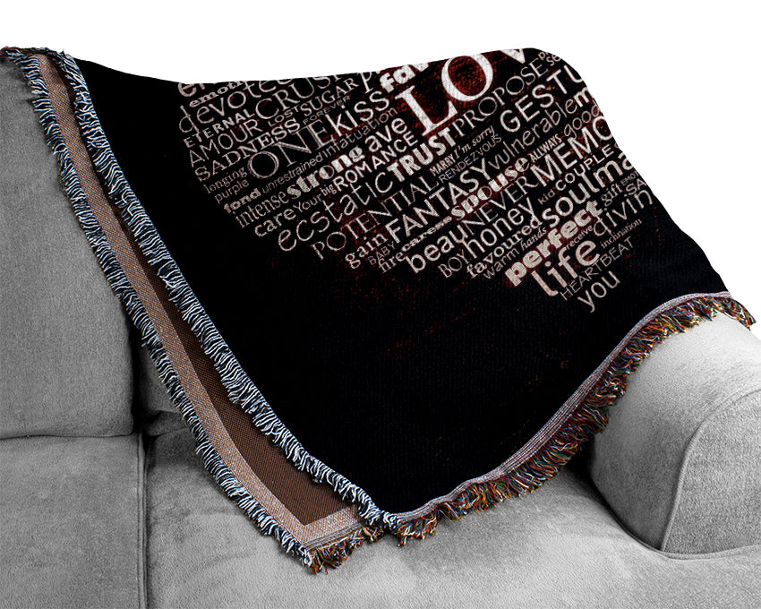 Words Of Love Woven Blanket