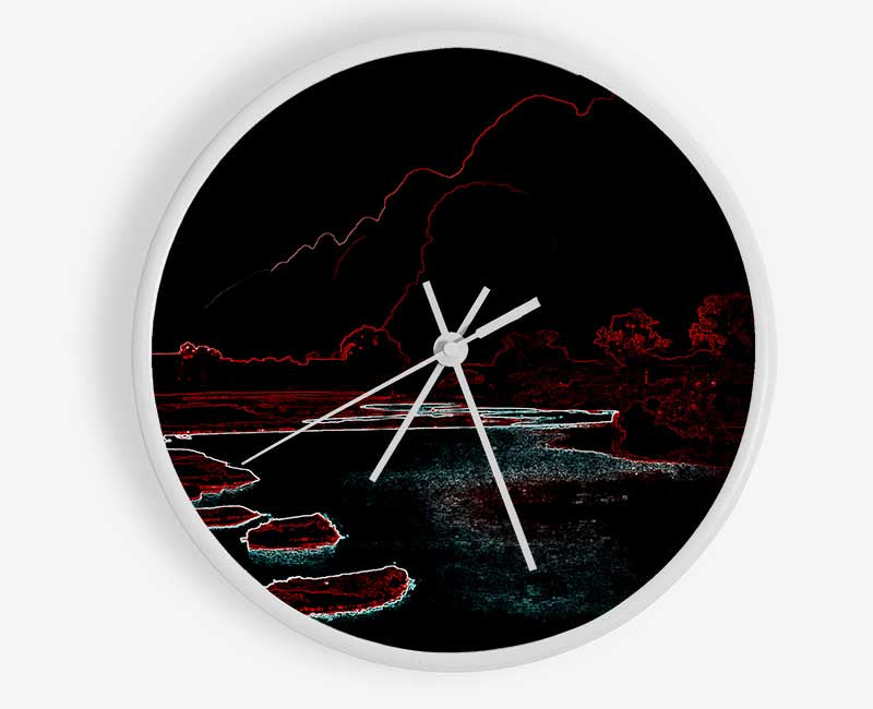 Red Lake Clock - Wallart-Direct UK