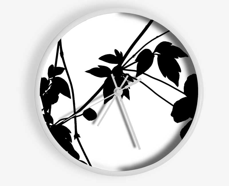 Black Flowers Clock - Wallart-Direct UK