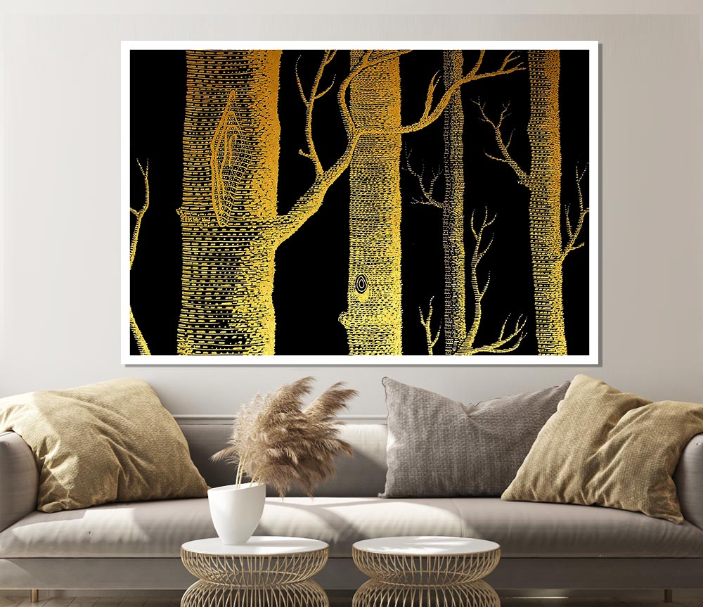 The Night Time Woodland Print Poster Wall Art