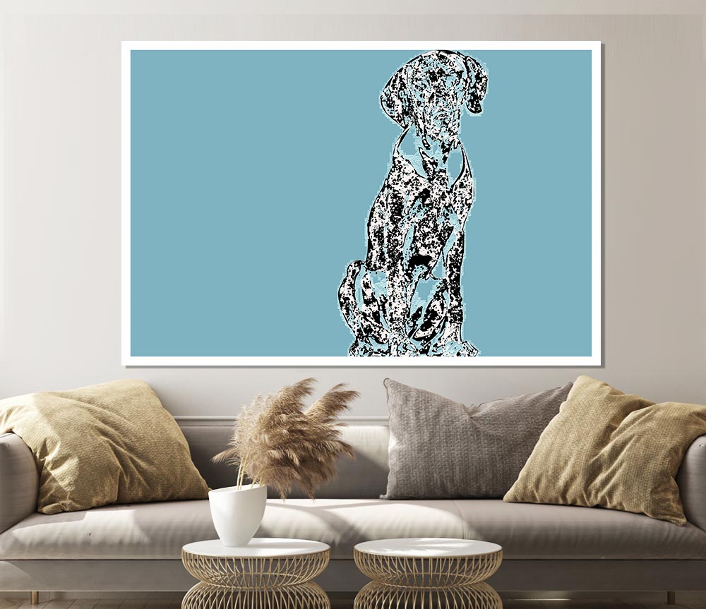 Dalmatian Blue Print Poster Wall Art