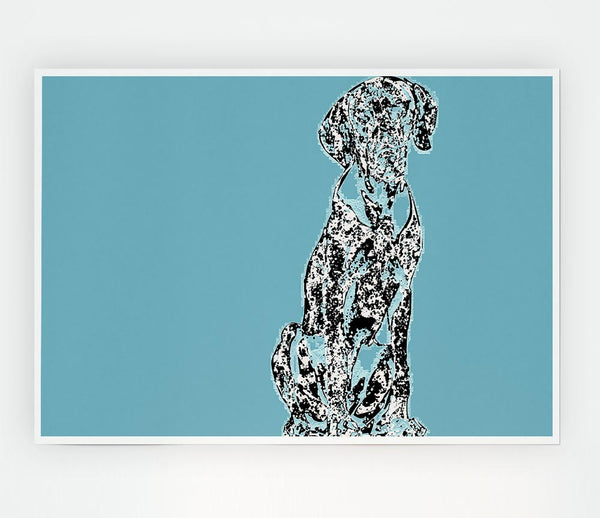 Dalmatian Blue Print Poster Wall Art