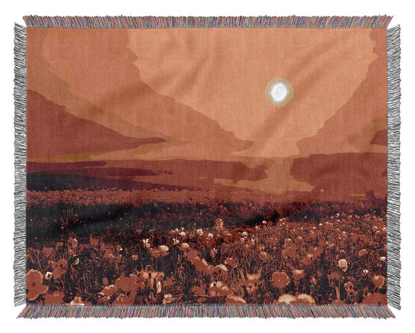 Poppy Field Mist Woven Blanket