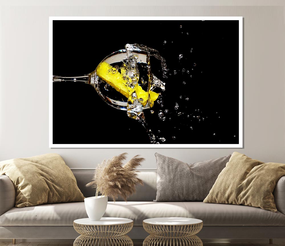 Gin And Tonic With Lemon Print Poster Wall Art