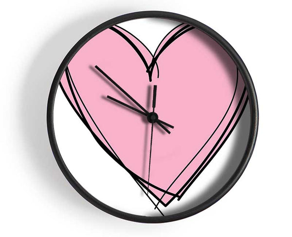 Pink Heart Clock - Wallart-Direct UK