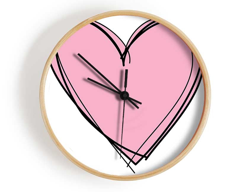 Pink Heart Clock - Wallart-Direct UK