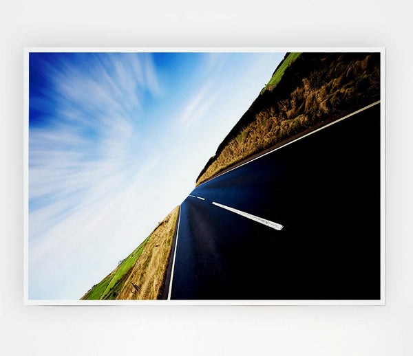 Vertical Road Horizon Print Poster Wall Art