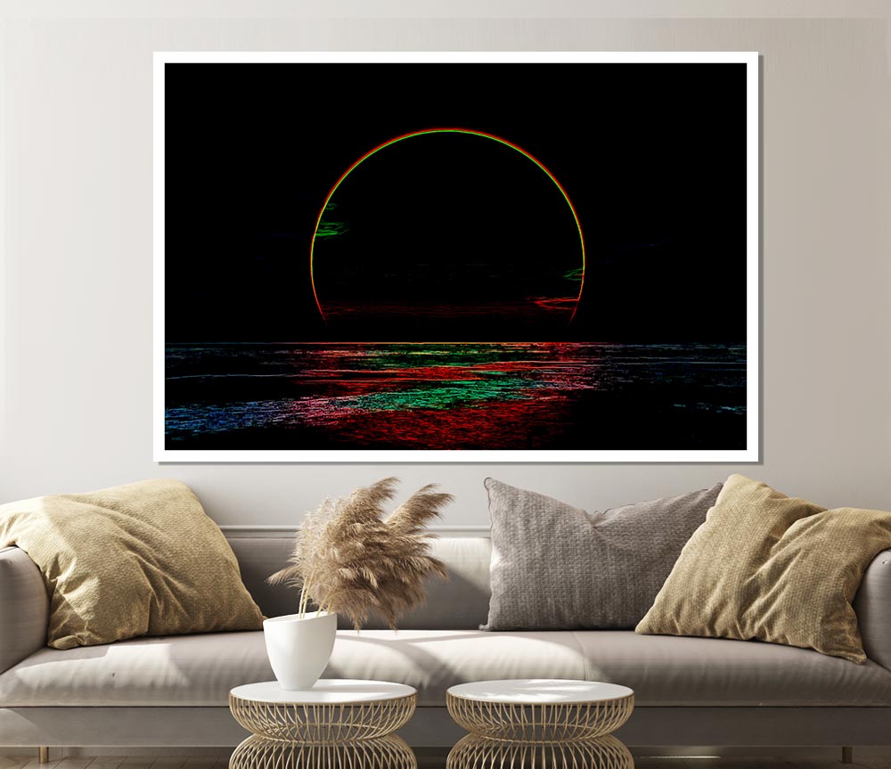 Big Moon Print Poster Wall Art