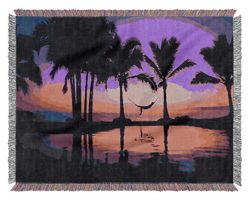 Dreaming Wonderland Pink Purple Woven Blanket