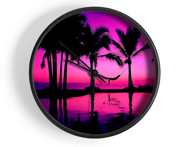 Dreaming Wonderland Pink Purple Clock - Wallart-Direct UK