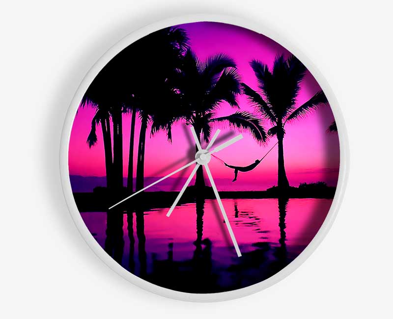 Dreaming Wonderland Pink Purple Clock - Wallart-Direct UK