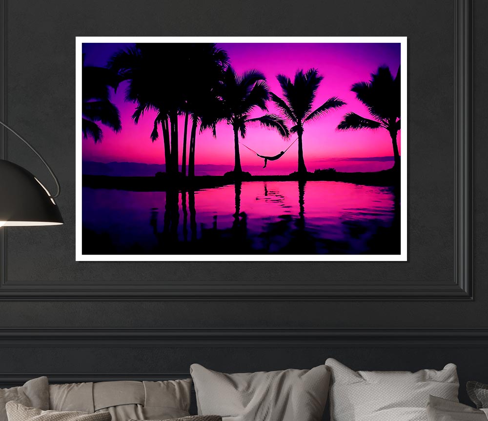 Dreaming Wonderland Pink Purple Print Poster Wall Art