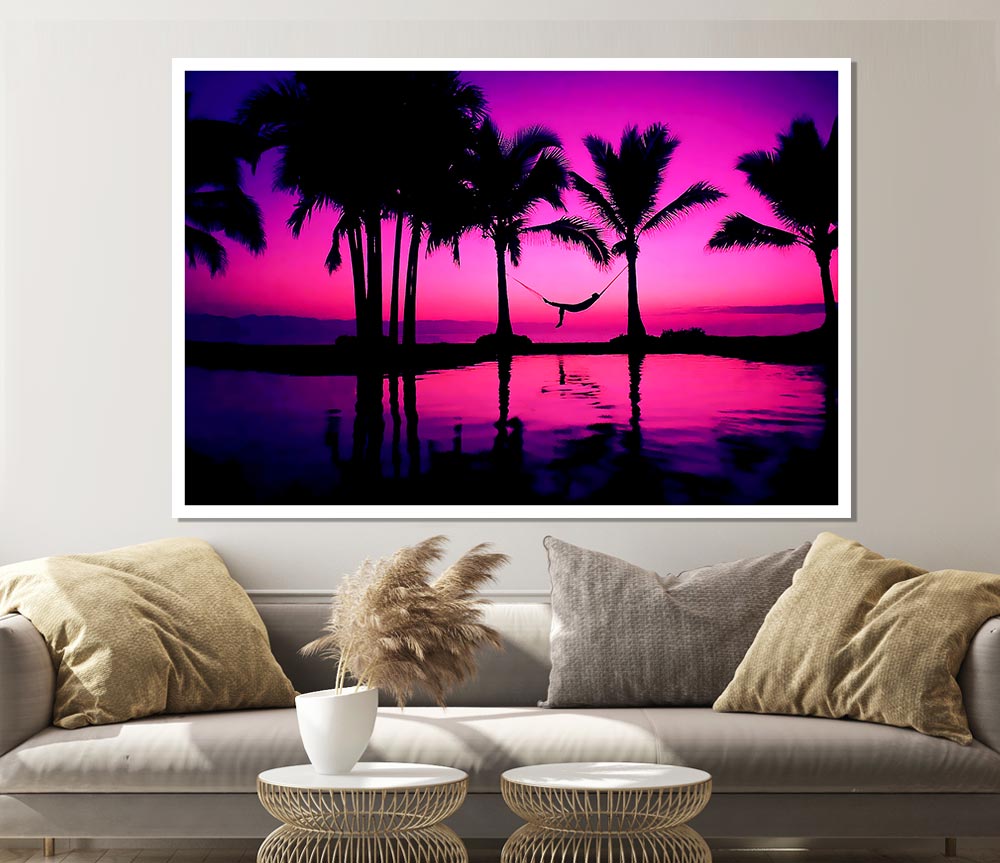 Dreaming Wonderland Pink Purple Print Poster Wall Art