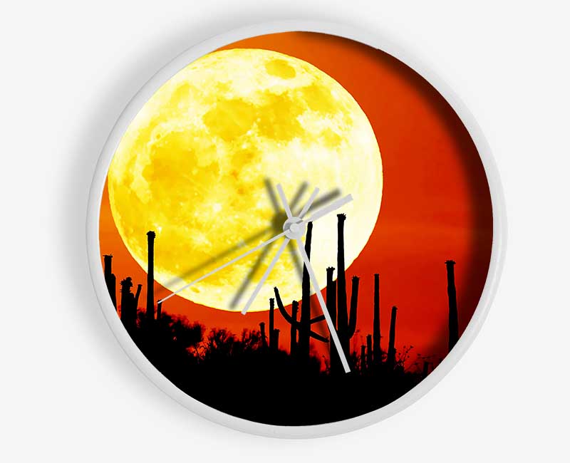 Red Moon Cactus Clock - Wallart-Direct UK