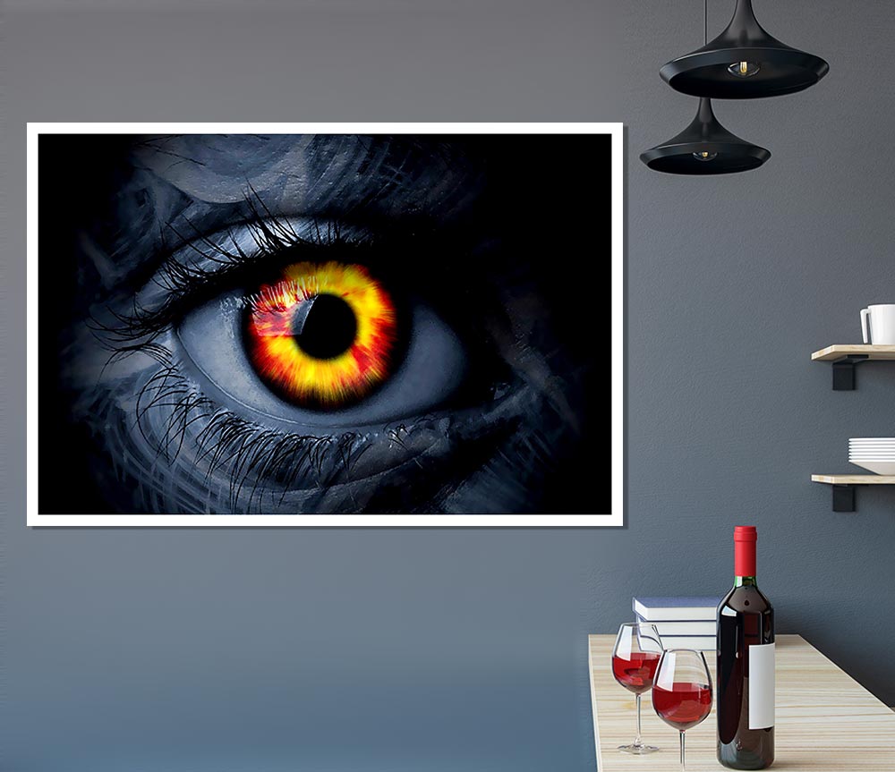 Fire Eye Print Poster Wall Art