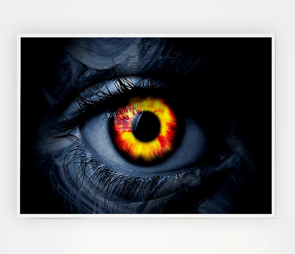 Fire Eye Print Poster Wall Art