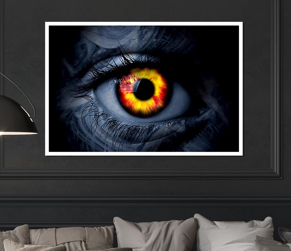 Fire Eye Print Poster Wall Art