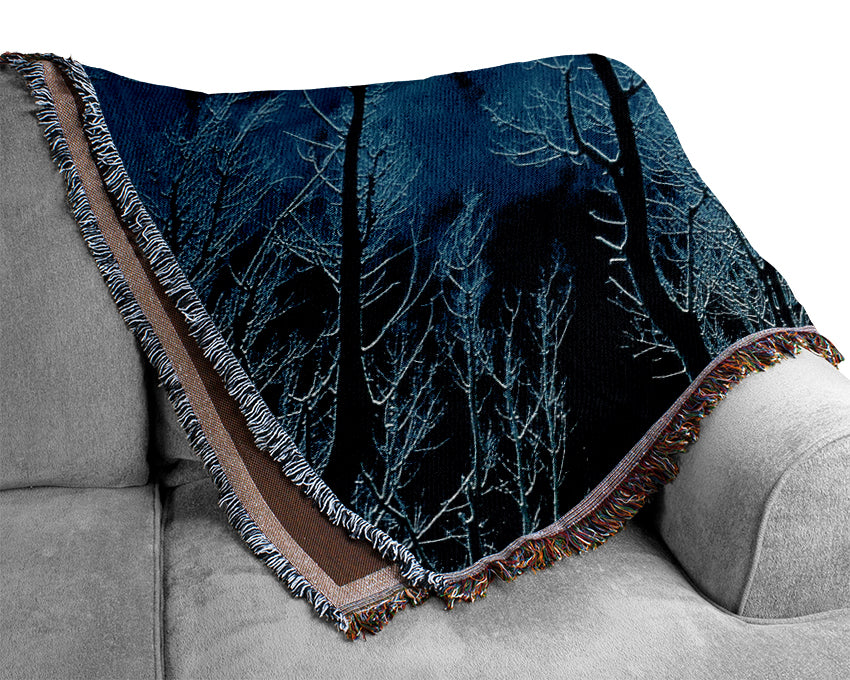 Forest By Moonlight Woven Blanket