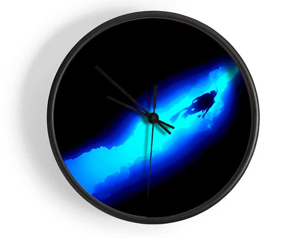 Blue Deep Sea Diver Clock - Wallart-Direct UK