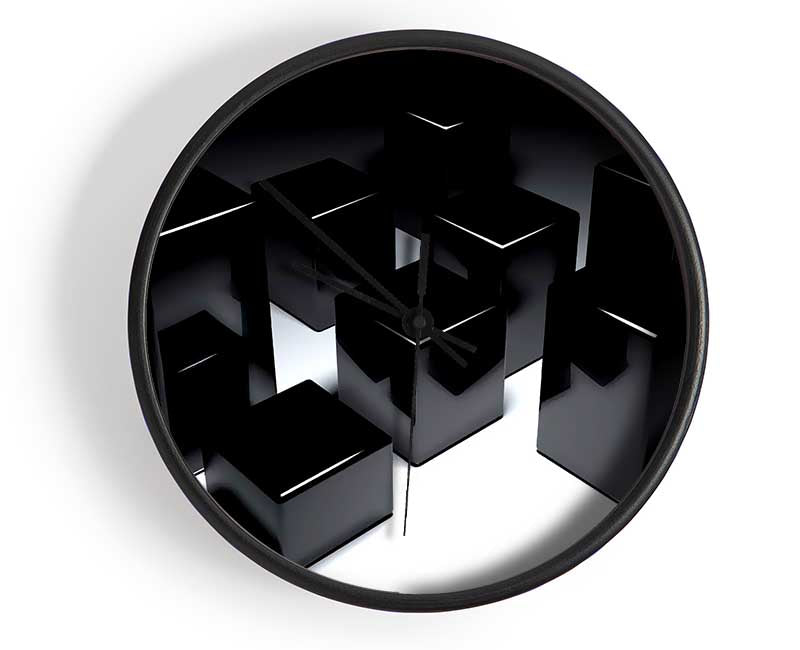 Black Cubes Clock - Wallart-Direct UK