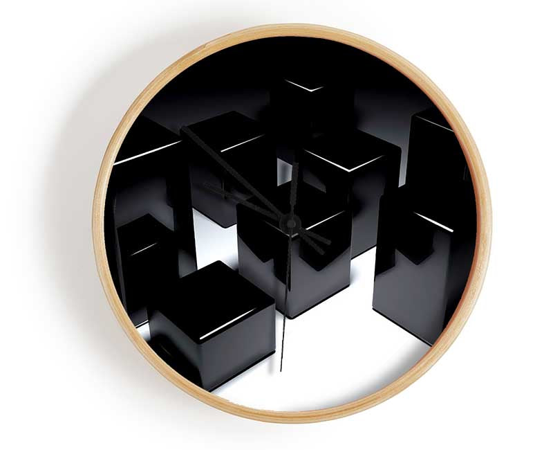 Black Cubes Clock - Wallart-Direct UK