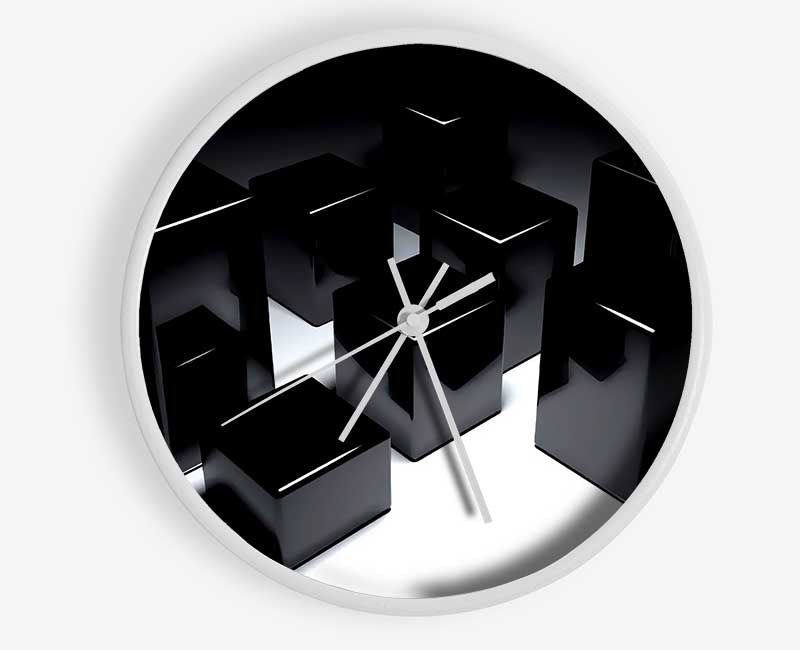 Black Cubes Clock - Wallart-Direct UK