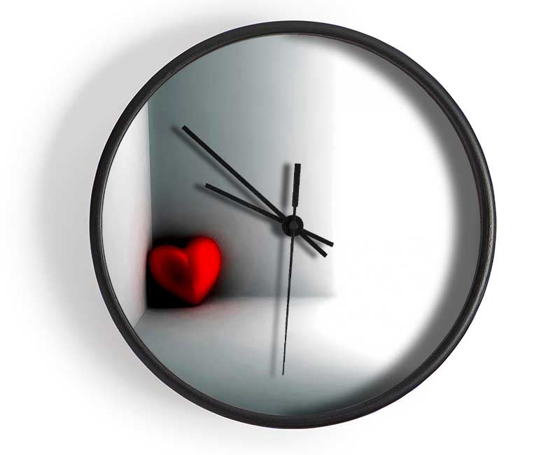 Red Love Heart Corner Clock - Wallart-Direct UK