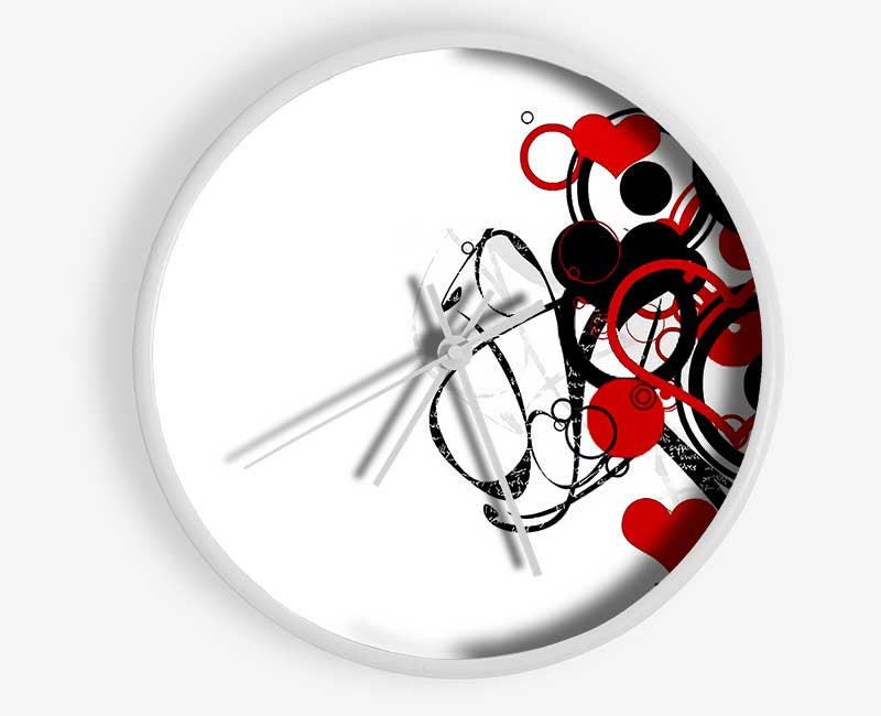 Circles And Hearts Clock - Wallart-Direct UK