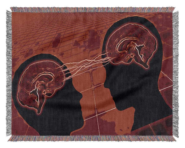 Brain Wave Red Woven Blanket