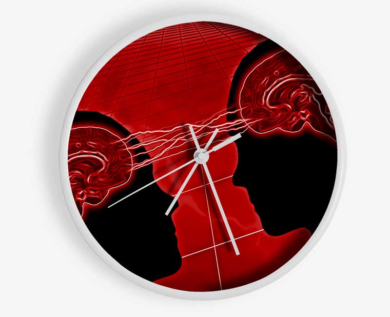 Brain Wave Red Clock - Wallart-Direct UK