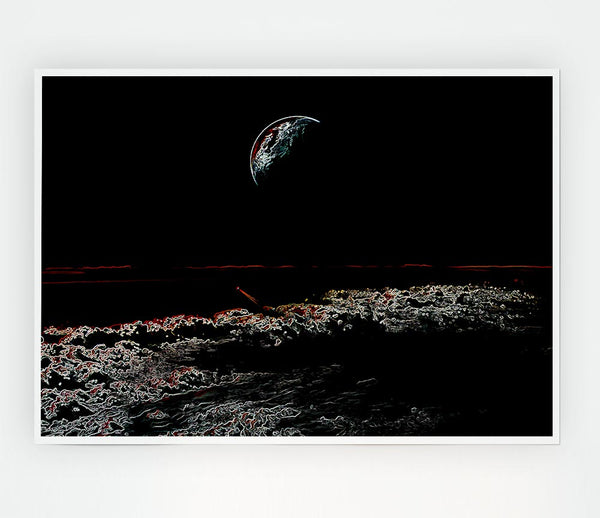 Abstract Moon Print Poster Wall Art