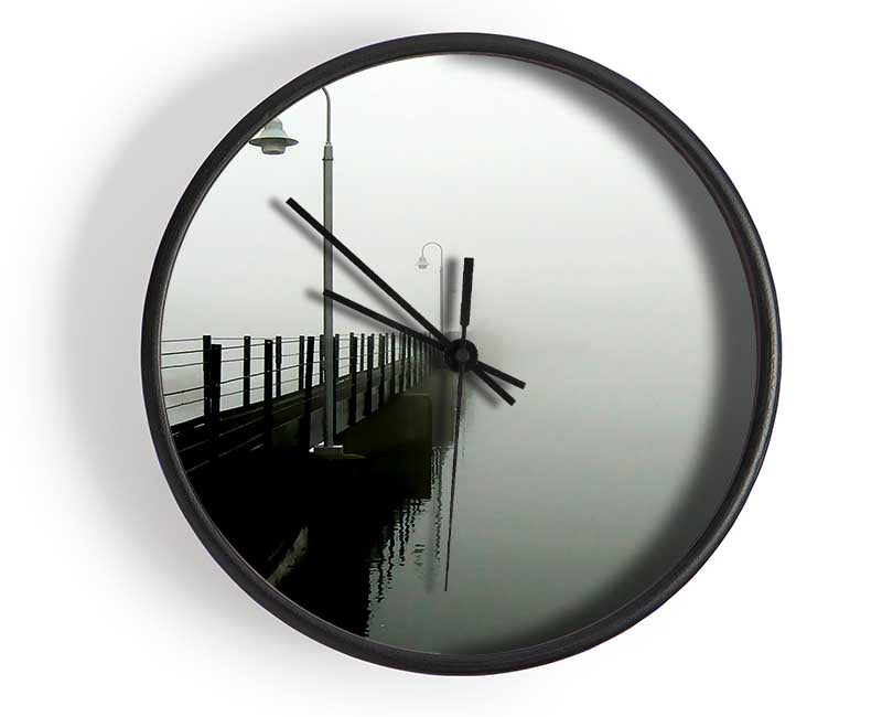 Misty Ocean Pier Clock - Wallart-Direct UK