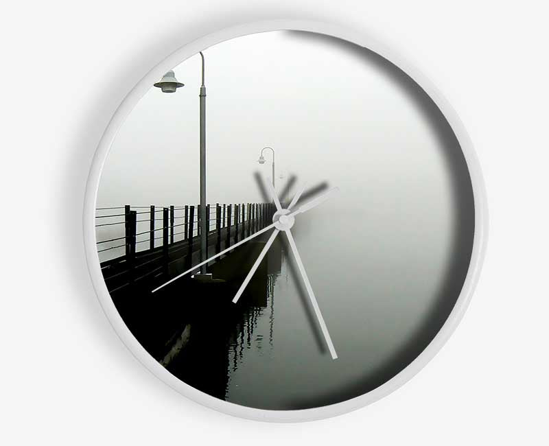 Misty Ocean Pier Clock - Wallart-Direct UK