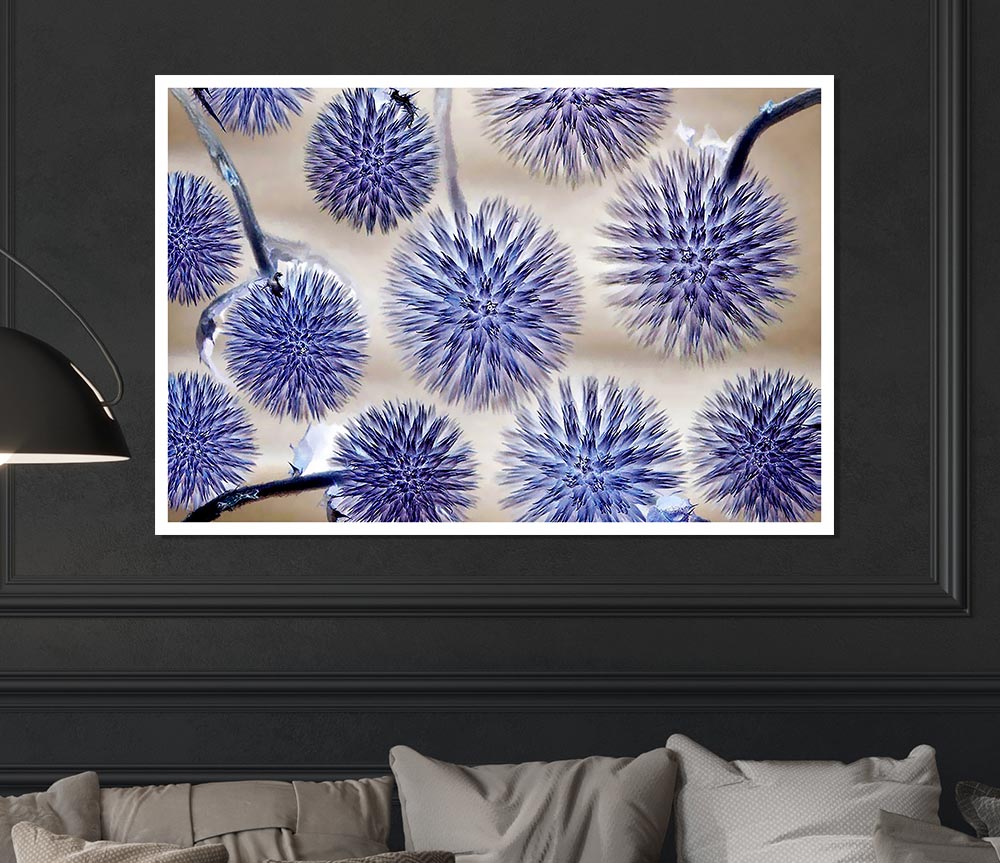 Dandelion Surprise Lilac Print Poster Wall Art