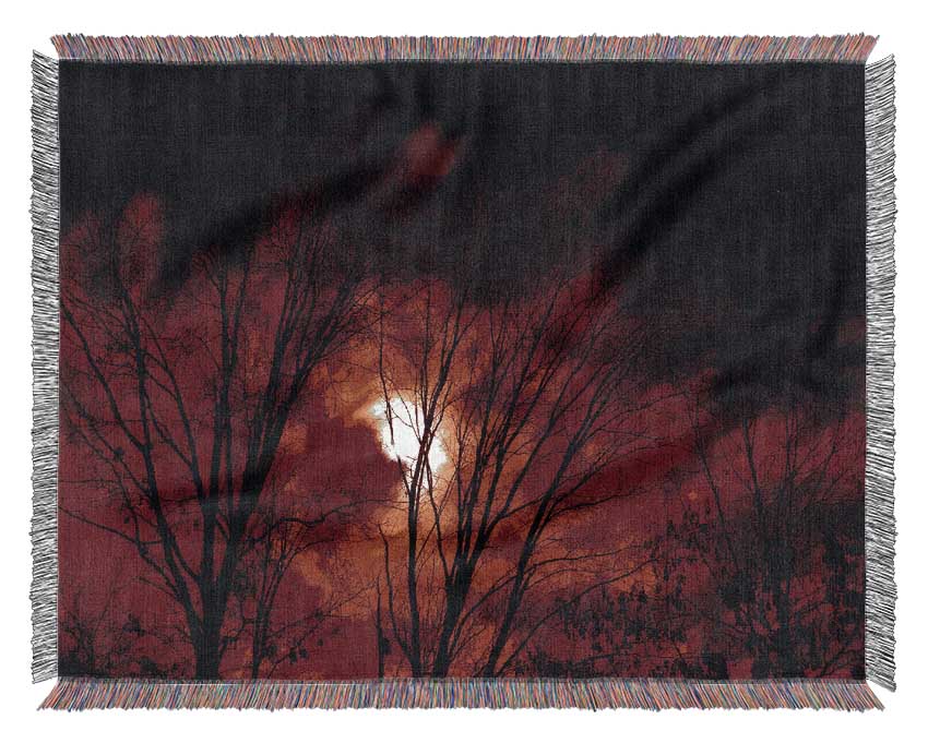 Red Moonlight Woven Blanket