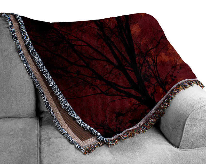 Red Moonlight Woven Blanket