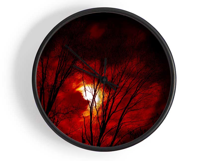 Red Moonlight Clock - Wallart-Direct UK