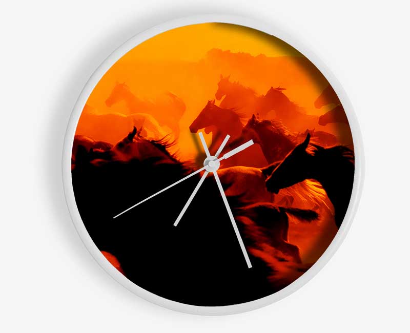 Stunning Wild Horses Clock - Wallart-Direct UK